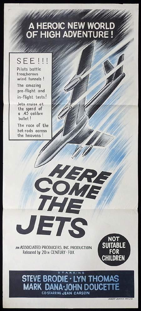 HERE COME THE JETS Original Daybill Movie Poster Steve Brodie Lyn Thomas