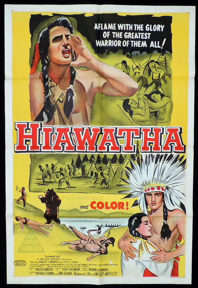 HIAWATHA One Sheet Movie Poster Vince Edwards