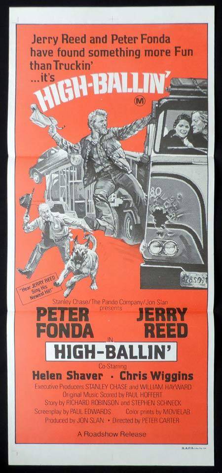 HIGH BALLIN’ Original Daybill Movie Poster Jerry Reed Peter Fonda