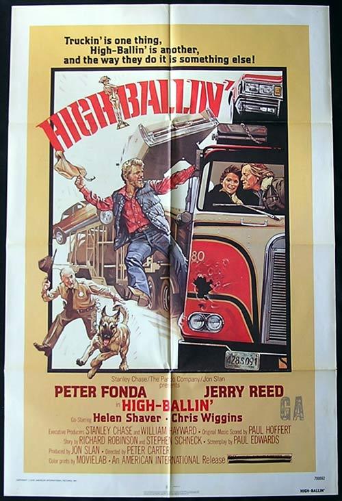 HIGH BALLIN Original One sheet Movie poster PETER FONDA Jerry Reed