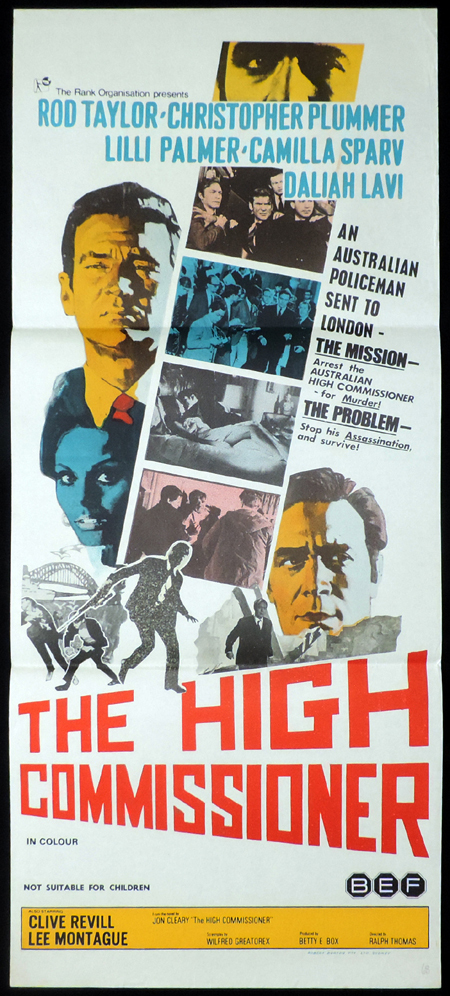 THE HIGH COMMISSIONER Original Daybill Movie Poster Rod Taylor Camilla Sparv Christopher Plummer