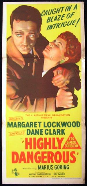 HIGHLY DANGEROUS Daybill Movie Poster Margaret Lockwood