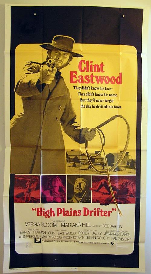 HIGH PLAINS DRIFTER ’73 Clint Eastwood 3sh Movie poster