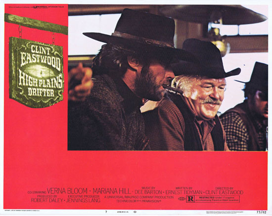HIGH PLAINS DRIFTER Original US Lobby Card 7 Clint Eastwood Verna Bloom