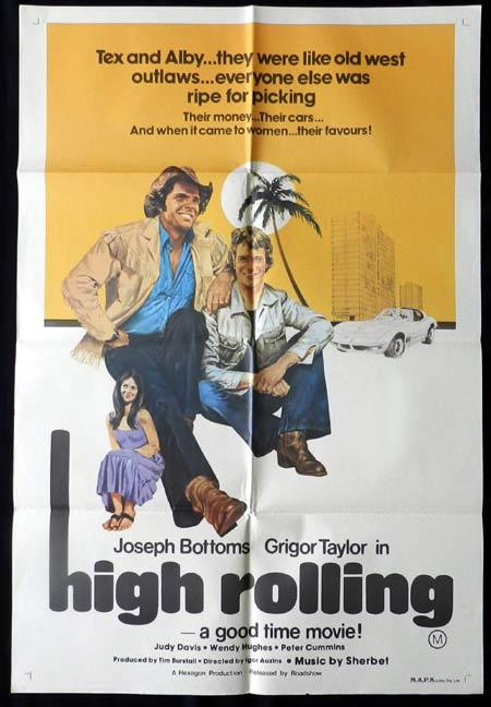 HIGH ROLLING One sheet Movie Poster Joseph Bottoms Judy Davis Wendy Hughes