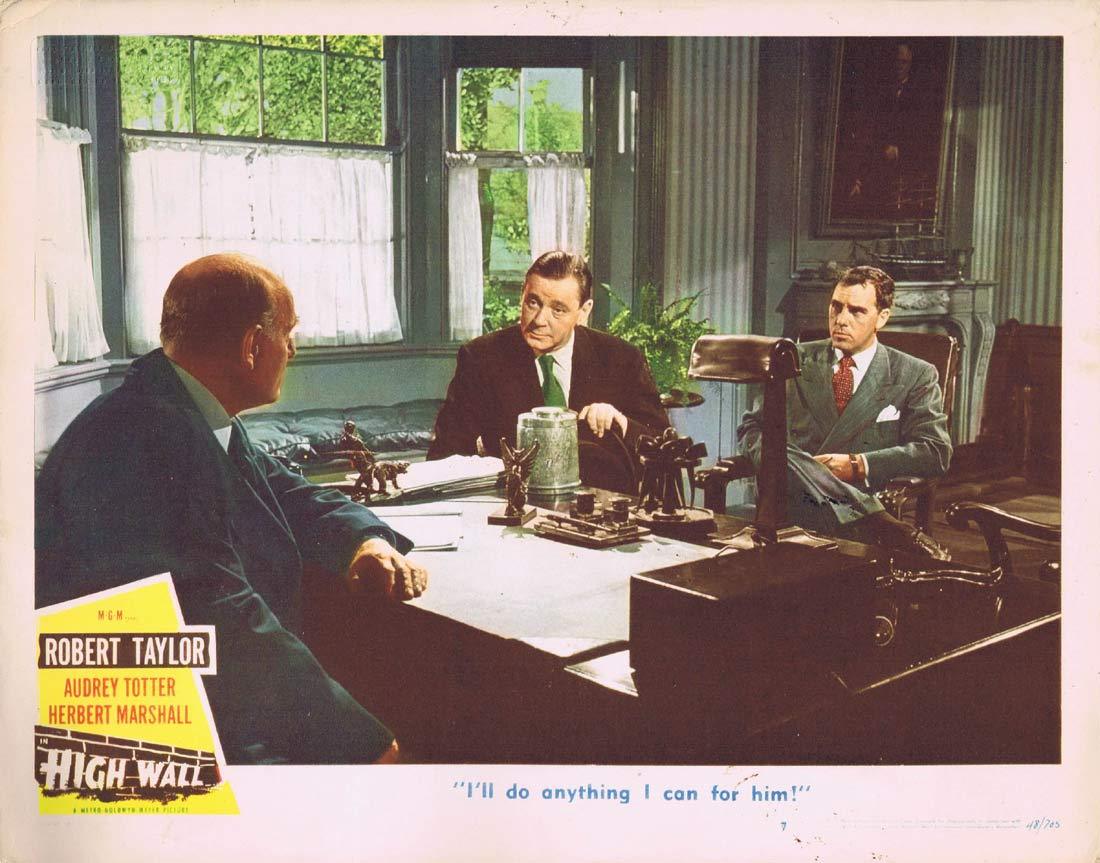 HIGH WALL Original Lobby card Herbert Marshall 1947