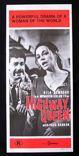 THE HIGHWAY QUEEN Original Daybill Movie poster Gila Almagor Israeli Cinema