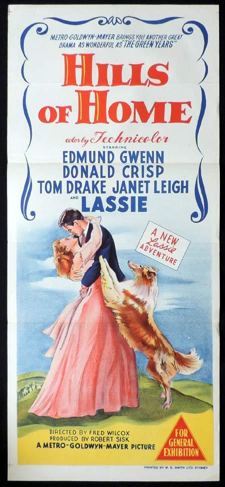 HILLS OF HOME Original Daybill Movie Poster LASSIE Edmund Gwenn Donald Crisp