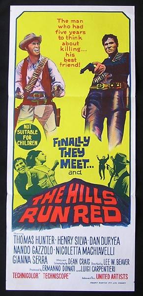 THE HILLS RUN RED Daybill Movie poster Dan Duryea Western