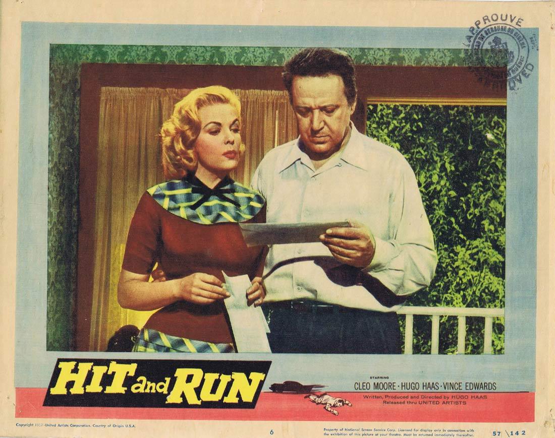 HIT AND RUN Vintage Lobby Card 6 Cleo Moore Hugo Haas Film Noir