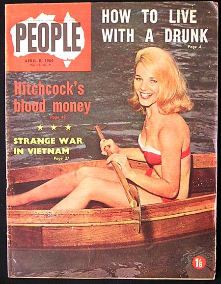 ALFRED HITCHOCK Rare 4 Page 1964 Magazine Spread-HITCHCOCKS BLOOD MONEY!