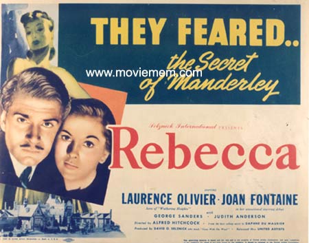REBECCA ’39-Hitchcock-Olivier REPRO Lobby card
