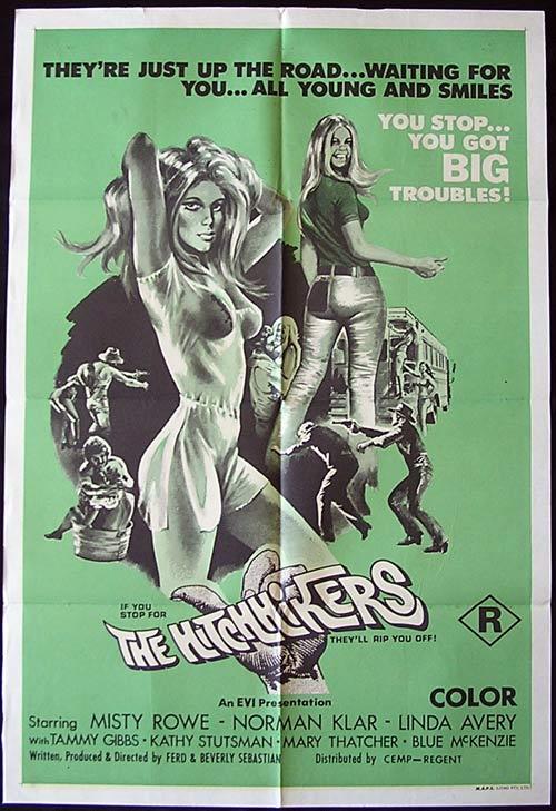 THE HITCHHIKERS Original One sheet Movie poster Misty Rowe Nick Klar Linda Avery