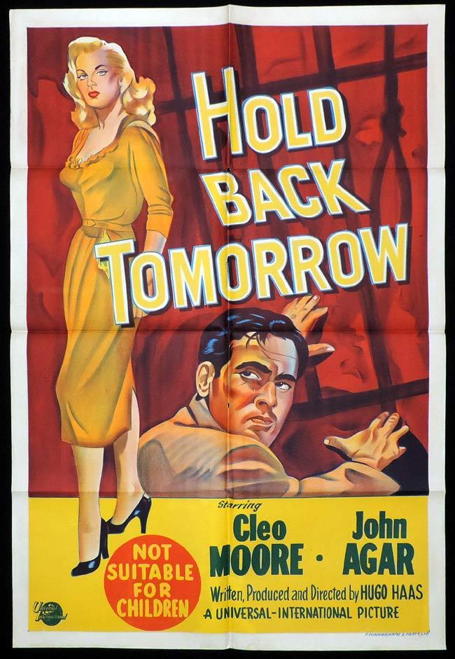 HOLD BACK TOMORROW One Sheet Movie Poster Cleo Moore Film Noir