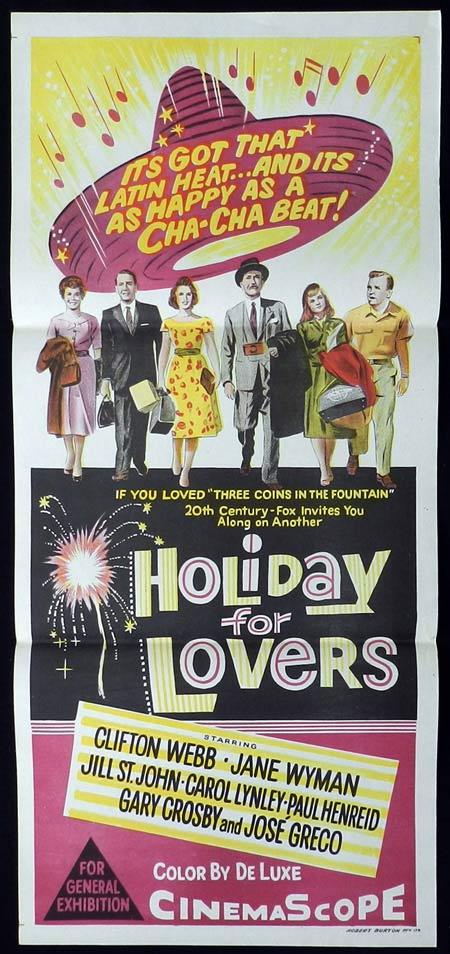 HOLIDAY FOR LOVERS Original Daybill Movie Poster Clifton Webb Jane Wyman
