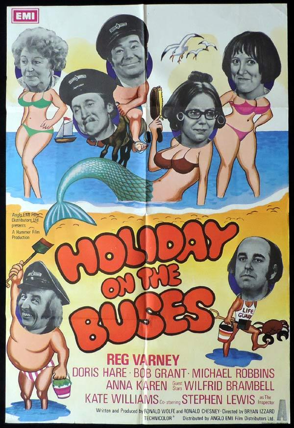 HOLIDAY ON THE BUSES British One Sheet Movie Poster James Robertson Justice