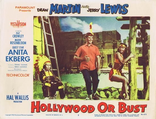 HOLLYWOOD OR BUST 1956 Dean Martin and Jerry Lewis ORIGINAL US Lobby card 2