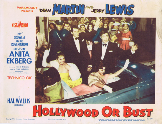 HOLLYWOOD OR BUST 1956 Dean Martin and Jerry Lewis ORIGINAL US Lobby card 3