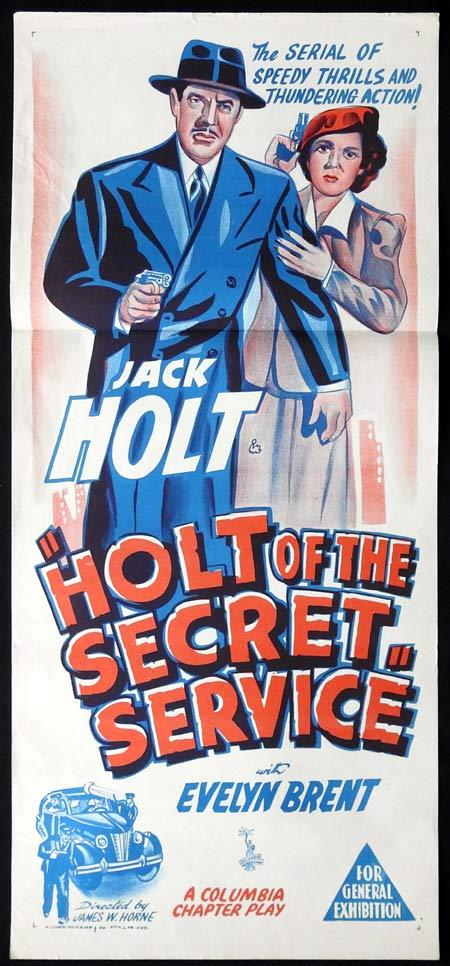 HOLT OF THE SECRET SERVICE Original 1950s Daybill Movie Poster Jack Holt Serial