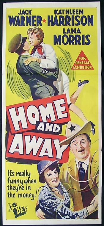 HOME AND AWAY Original Daybill Movie Poster 1956 Jack Warner