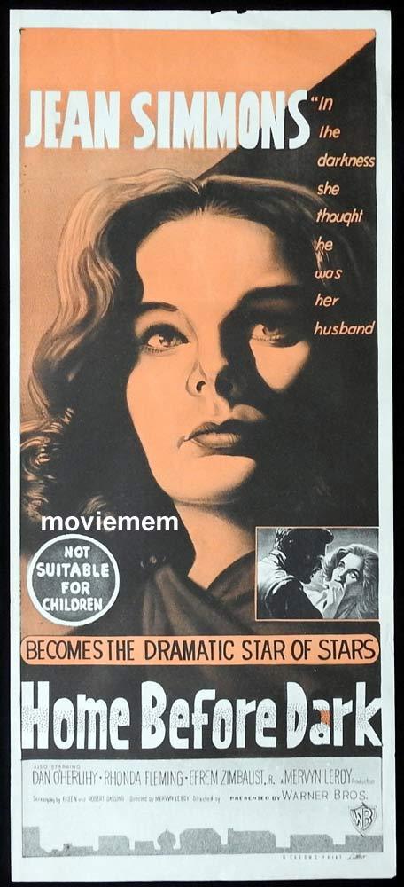 HOME BEFORE DARK Original Daybill Movie Poster Jean Simmons Dan O’Herlihy