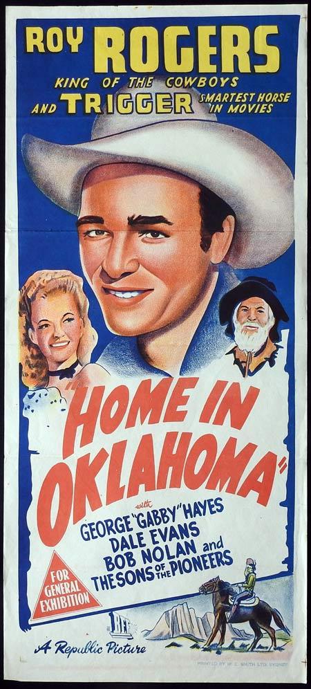 HOME IN OKLAHOMA Original Daybill Movie Poster Roy Rogers Dale Evans