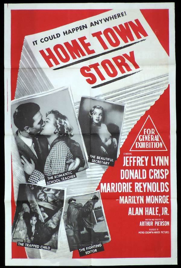 HOME TOWN STORY One Sheet Movie Poster Marilyn Monroe