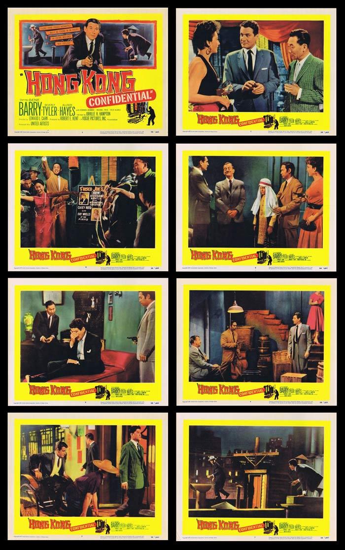 HONG KONG CONFIDENTIAL Original Lobby Card Set Gene Barry