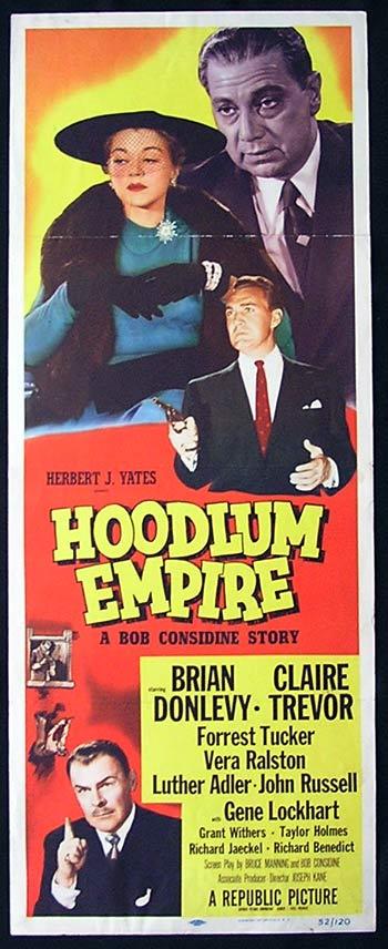 HOODLUM EMPIRE Movie Poster 1952 Brian Donlevy FILM NOIR US insert