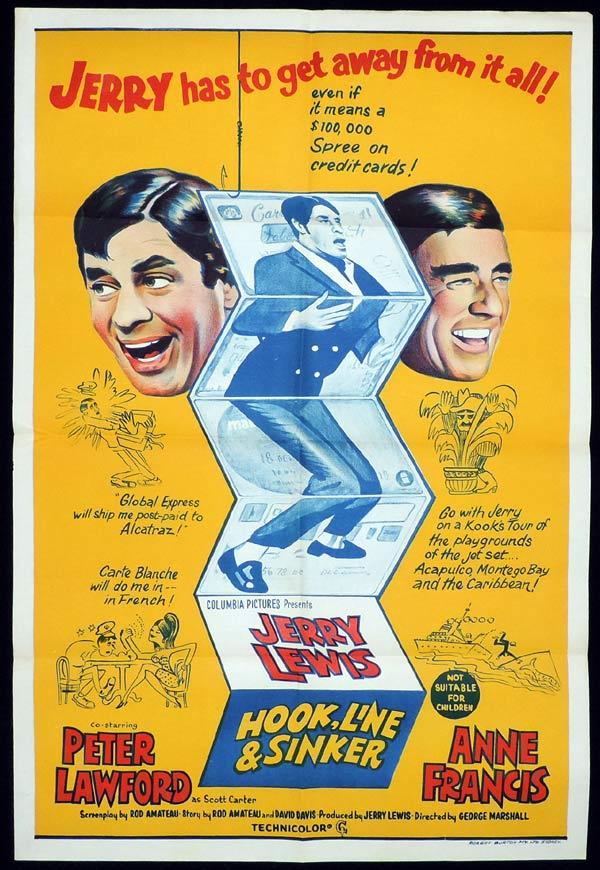 HOOK LINE AND SINKER One Sheet Movie Poster Jerry Lewis Peter Lawford
