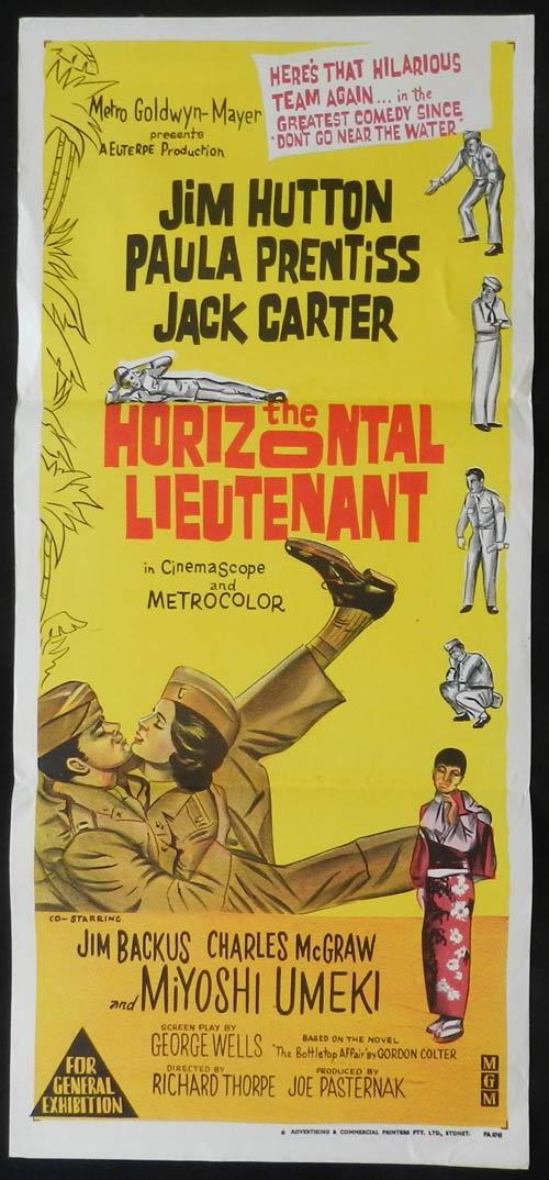 THE HORIZONTAL LIEUTENANT Daybill Movie poster Jim Hutton Paula Prentiss