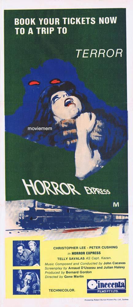 HORROR EXPRESS Original Daybill Movie Poster Christopher Lee Peter Cushing