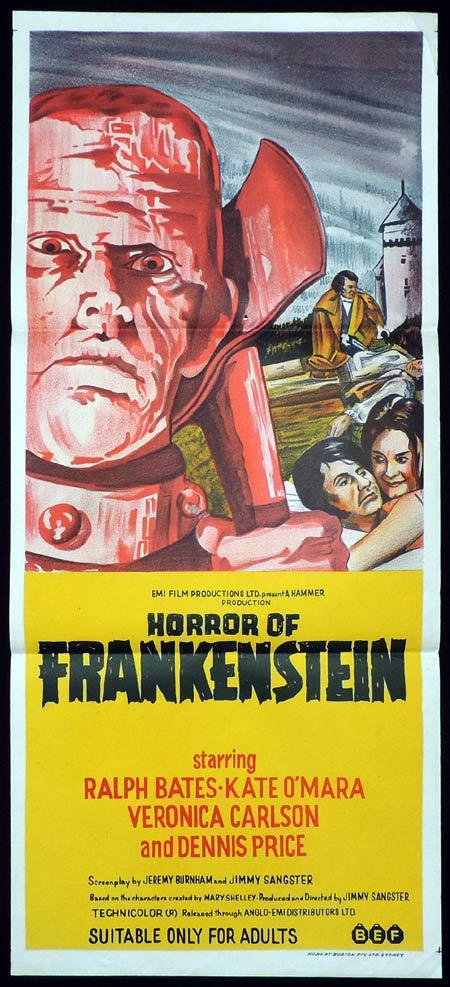 HORROR OF FRANKENSTEIN Daybill Movie Poster Hammer