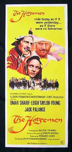 THE HORSEMEN Daybill Movie Poster OMAR SHARIF Leigh Taylor-Young