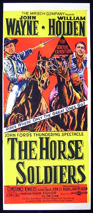 THE HORSE SOLDIERS Original daybill Movie poster John Wayne William Holden
