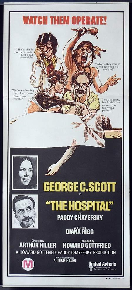 THE HOSPITAL Original Daybill Movie Poster George C. Scott Diana Rigg