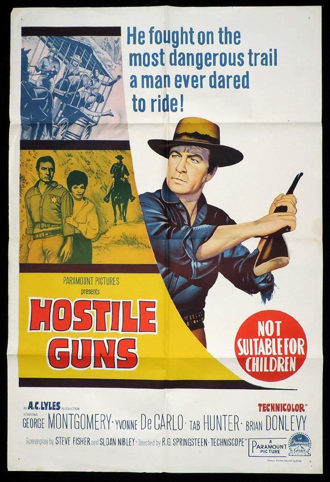 HOSTILE GUNS One Sheet Movie Poster George Montgomery Western