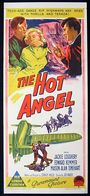 THE HOT ANGEL 1958 Hot Rod Hot Shots and their Tailgate Babes! RICHARDSON STUDIO Daybill movie poster