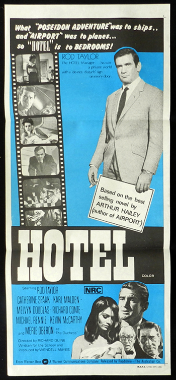 HOTEL Rod Taylor Catherine Spaak RARE Daybill Movie poster
