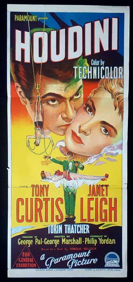 HOUDINI Original Daybill Movie Poster MAGICIAN Tony Curtis Richardson Studio