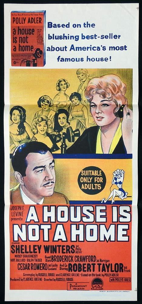 A HOUSE IS NOT A HOME Original Daybill Movie Poster Shelley Winters Robert Taylor