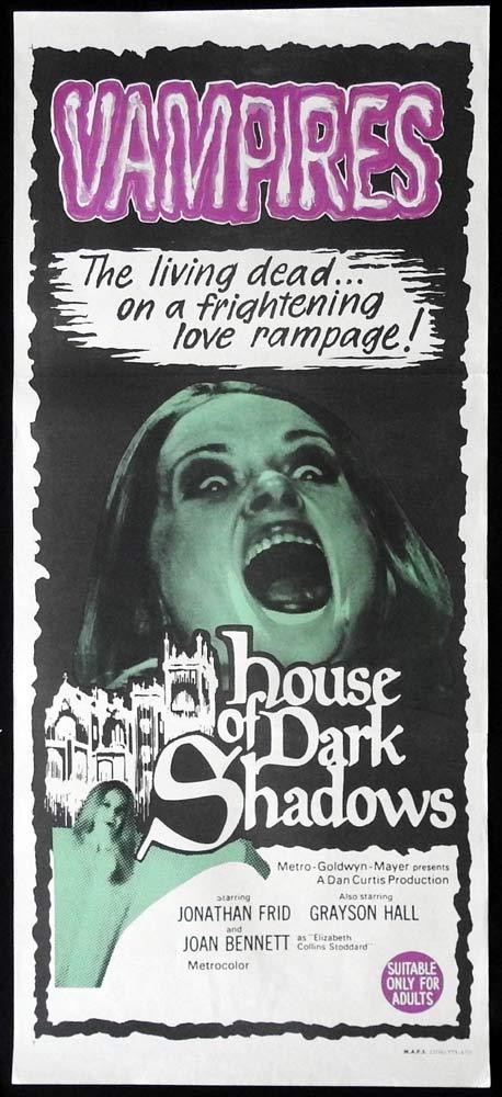 HOUSE OF DARK SHADOWS Daybill Movie Poster Jonathan Frid