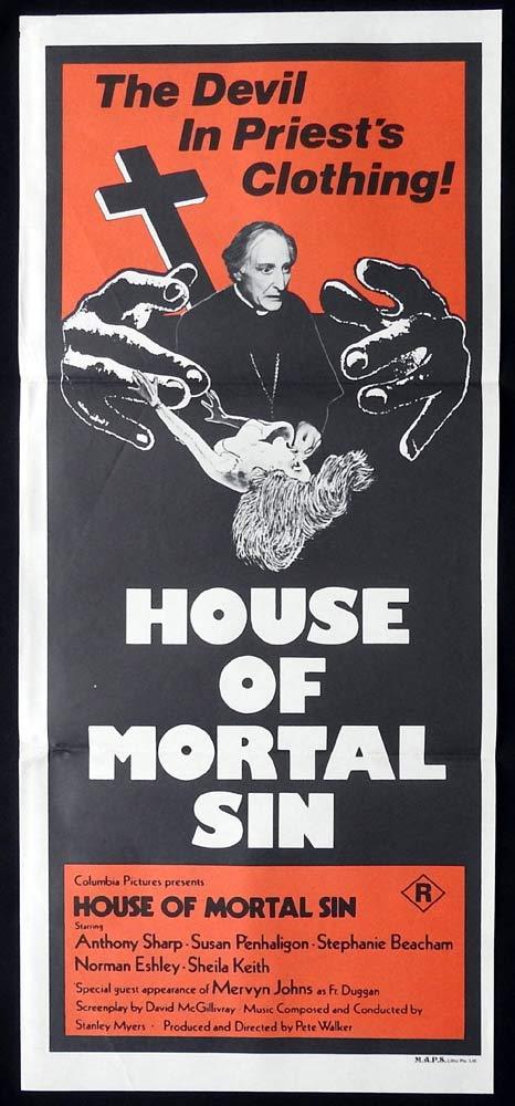 House Of Mortal Sin Original Daybill Movie Poster Anthony Sharp Susan