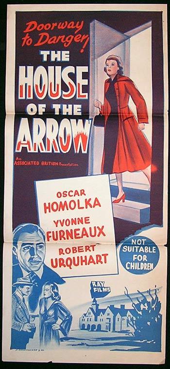 HOUSE OF THE ARROW Movie Poster 1953 British Cinema Australian Daybill