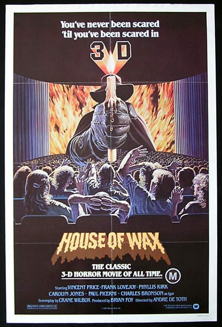 HOUSE OF WAX US One sheet Movie poster ’81R Vincent Price 3D!