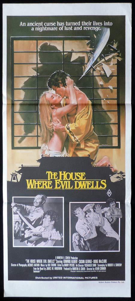 HOUSE WHERE EVIL DWELLS Daybill Movie Poster Edward Albert Susan George Horror