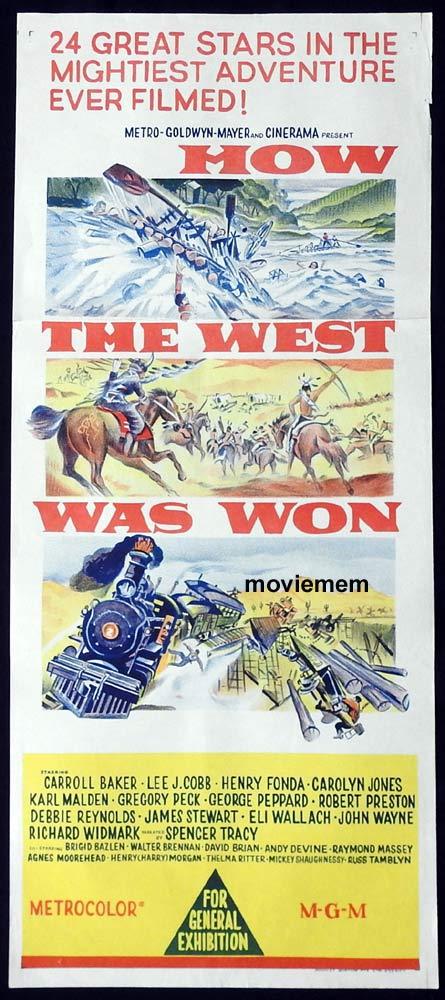 HOW THE WEST WAS WON Original Daybill Movie Poster John Ford John Wayne