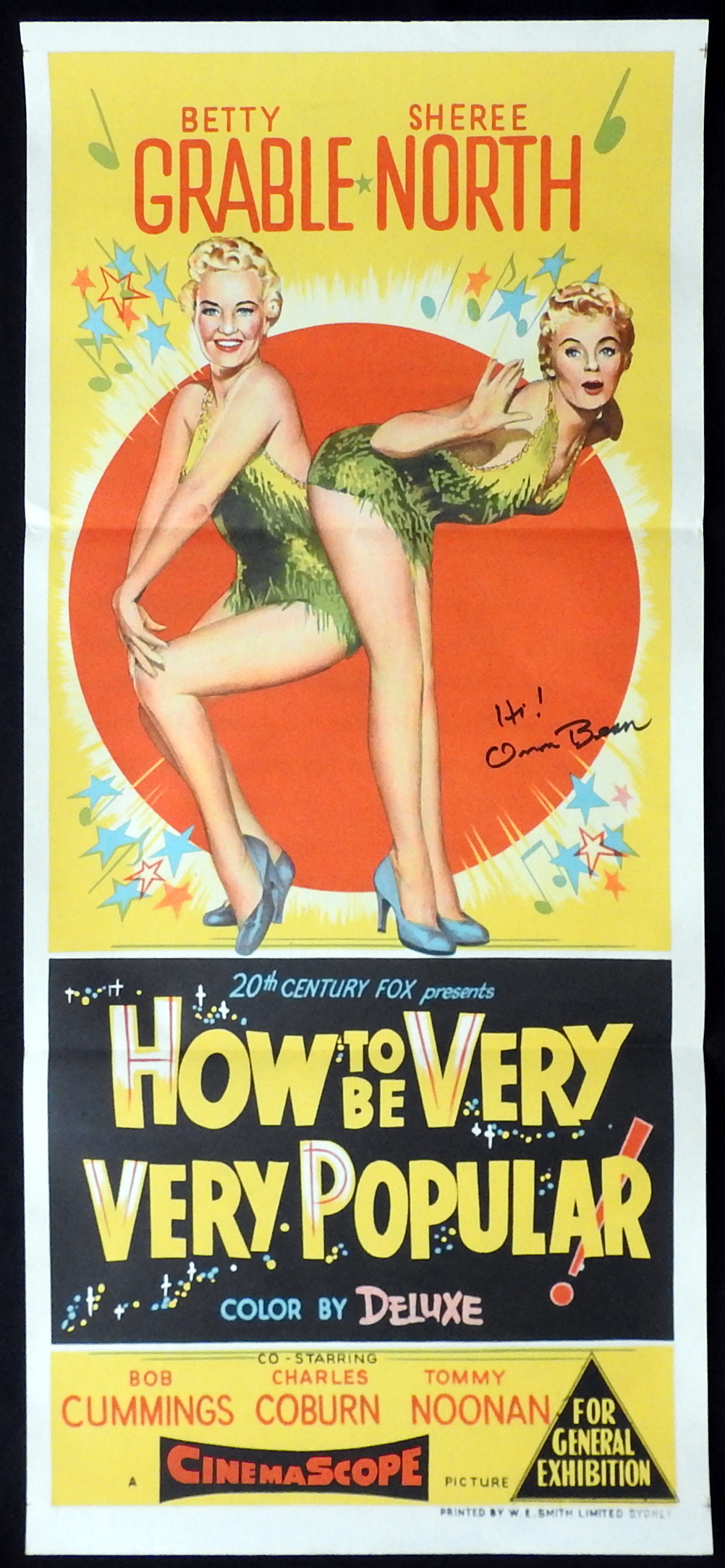 HOW TO BE VERY VERY POPULAR Original Daybill Movie Poster ORSON BEAN Autograph