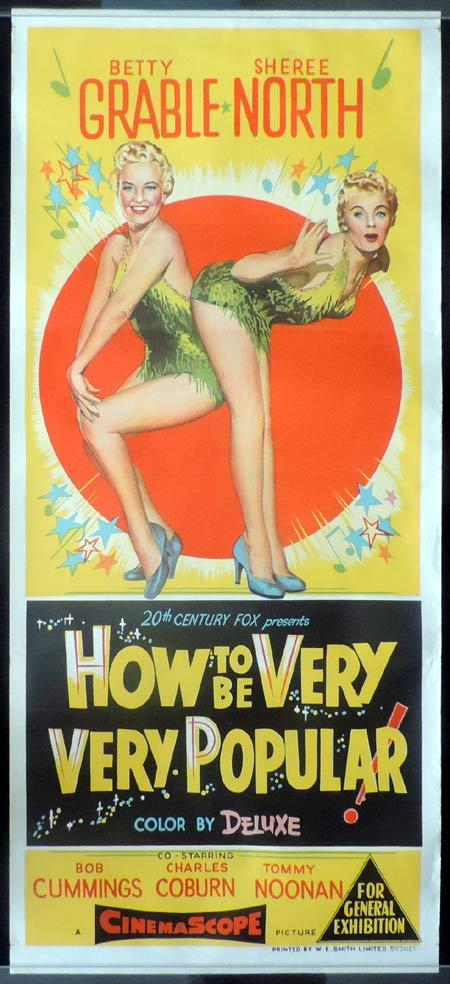 HOW TO BE VERY VERY POPULAR Daybill Movie Poster Betty Grable