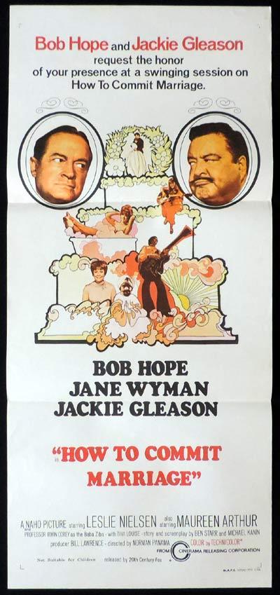 HOW TO COMMIT MARRIAGE daybill Movie poster Bob Hope Jackie Gleason